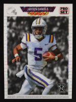 Jayden Daniels 2024 Pro Set Pre-Production Proof Diagonal Shimmer Silver RC #1/1 at PristineAuction.com
