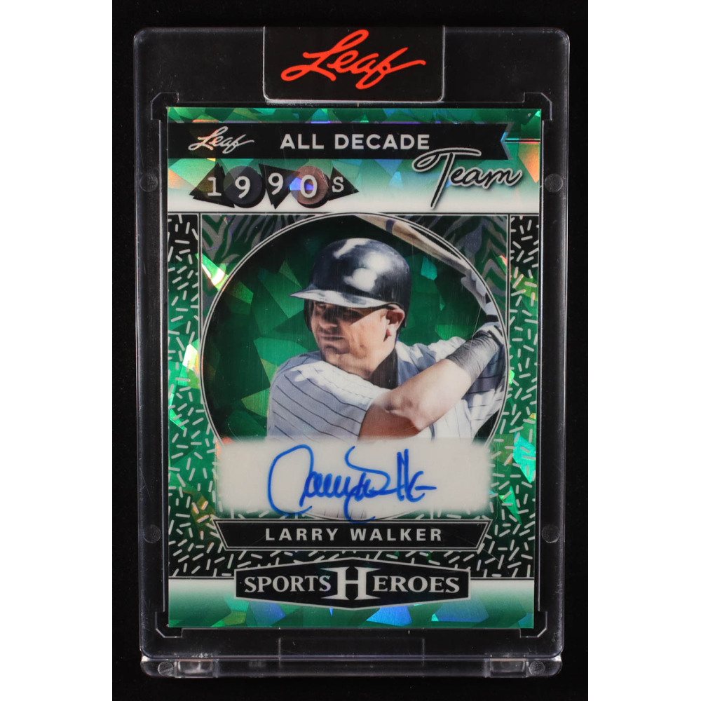 Larry Walker 2025 Leaf Sports Heroes All Decade Team 1990s Autographs Green Crystal #D90LW1 #3/7 at PristineAuction.com