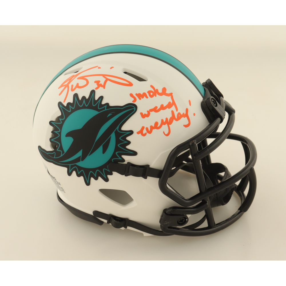 Ricky Williams Signed Dolphins Lunar Eclipse Alternate Speed Mini Helmet Inscribed "Smoke Weed Everyday!" (Beckett) at PristineAuction.com