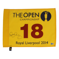 Rory McIlroy Signed 2014 British Open Golf Pin Flag (Beckett) at PristineAuction.com