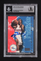 Allen Iverson Signed 1996-97 SkyBox Premium #216 ROO RC (Beckett | Auto Grade BGS Authentic) at PristineAuction.com