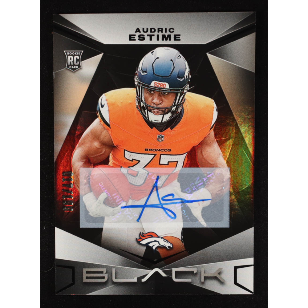 Audric Estime 2024 Panini Black Rookies Autographs #105 RC #17/199 at PristineAuction.com