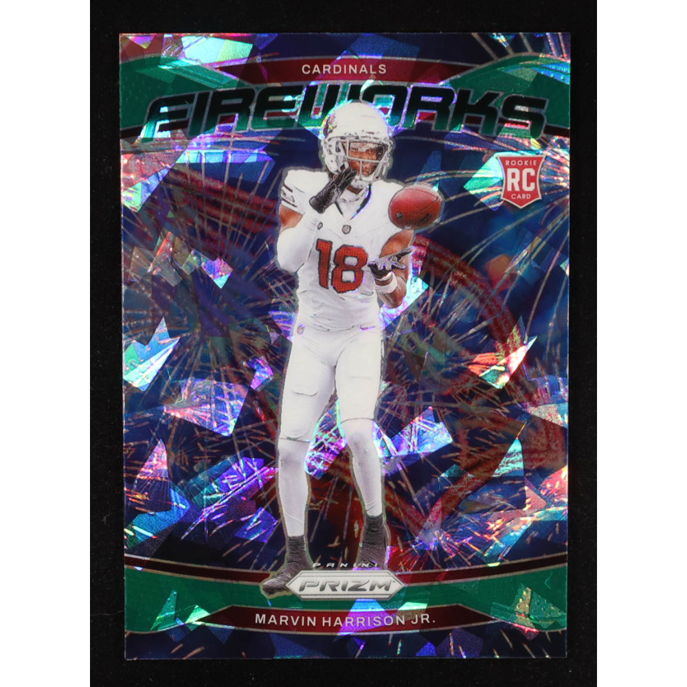 Marvin Harrison Jr. 2024 Panini Prizm Fireworks Prizms Green #20 RC at PristineAuction.com
