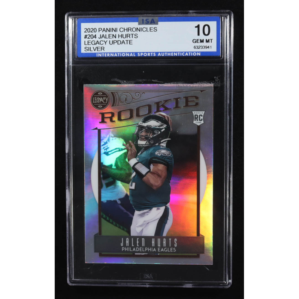 Jalen Hurts 2020 Panini Legacy Silver #204 RC (ISA 10) at PristineAuction.com