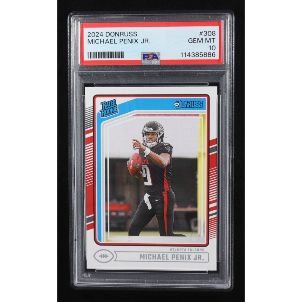 Michael Penix Jr. 2024 Donruss Rated Rookie #308 RC (PSA 10) at PristineAuction.com