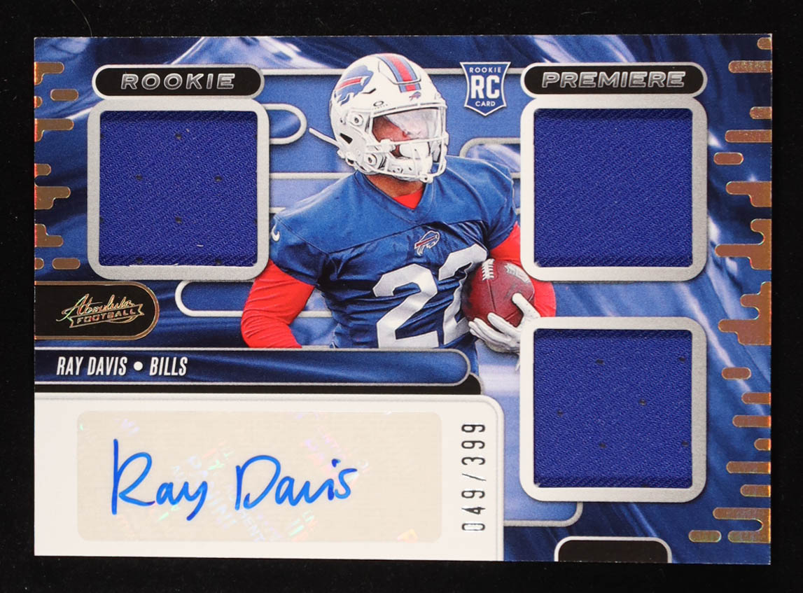 Ray Davis 2024 Absolute Rookie Premiere Materials Autographs #30 RC #49 ...