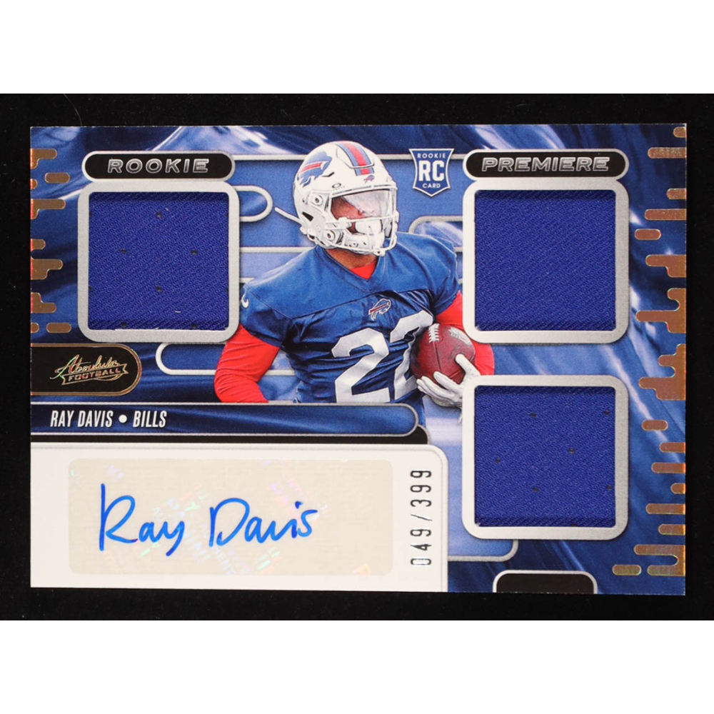Ray Davis 2024 Absolute Rookie Premiere Materials Autographs #30 RC #49/399 at PristineAuction.com