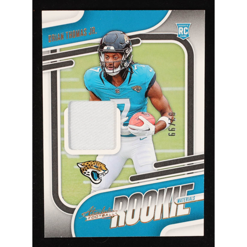 Brian Thomas Jr. 2024 Absolute Absolute Rookie Materials Gold #11 RC #2/99 at PristineAuction.com