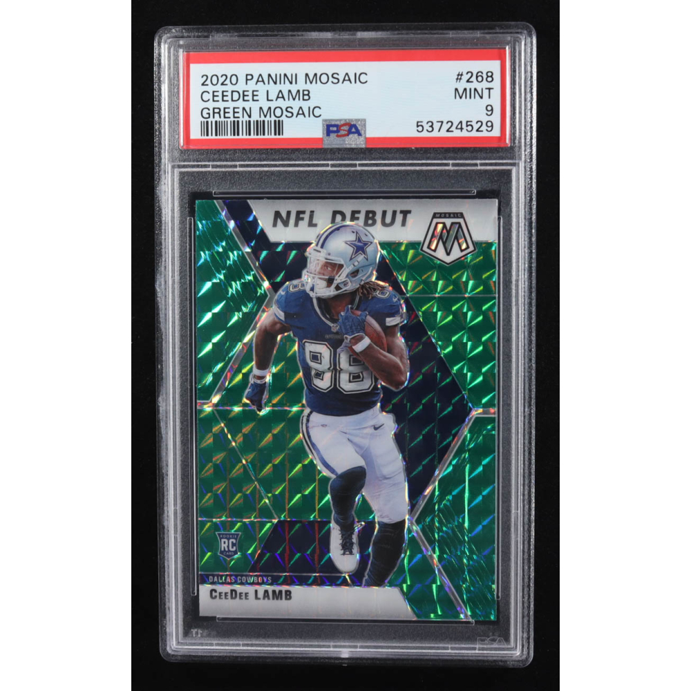 CeeDee Lamb 2020 Panini Mosaic Mosaic Green #268 RC (PSA 9) at PristineAuction.com