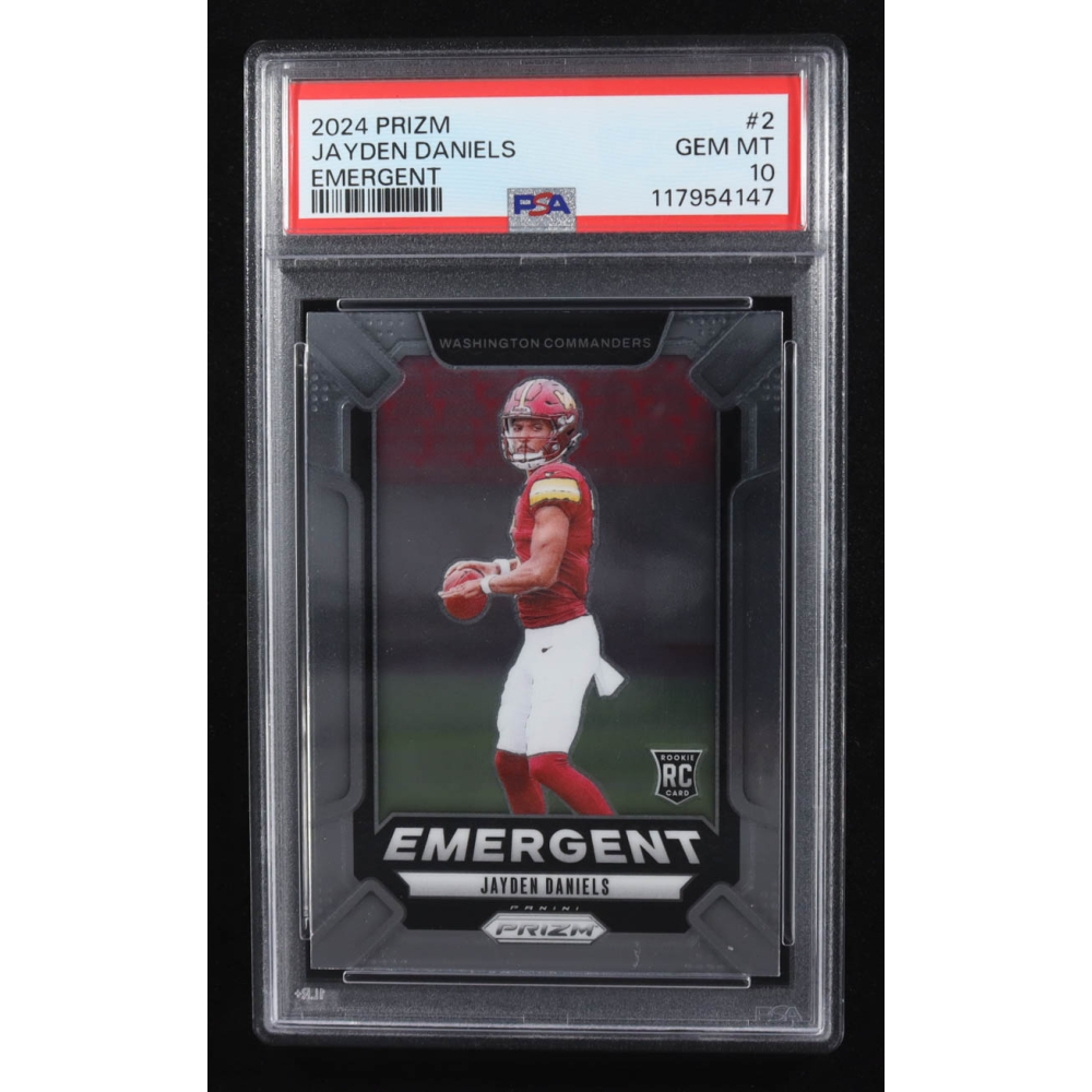 Jayden Daniels 2024 Prizm Emergent #2 RC (PSA 10) at PristineAuction.com