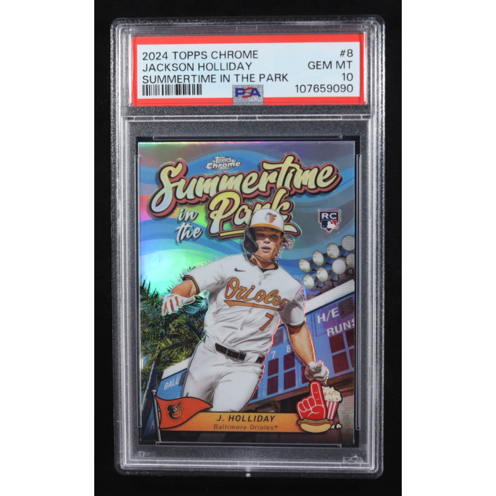 Jackson Holliday 2024 Topps Chrome Summertime in the Park #SITP8 RC (PSA 10) at PristineAuction.com