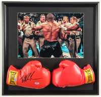 Mike Tyson Signed Custom Framed Everlast Boxing Glove Display with Photo (Tyson & PSA) at PristineAuction.com
