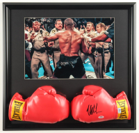 Mike Tyson Signed Custom Framed Everlast Boxing Glove Display with Photo (Tyson & PSA) at PristineAuction.com