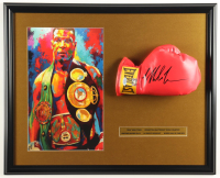 Mike Tyson Signed Custom Framed Everlast Boxing Glove Display with Leroy Neiman Art Print & Stat Plaque (Tyson & PSA) at PristineAuction.com