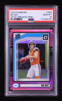Bo Nix 2024 Donruss Optic Rated Rookies Preview Pink #369 RC (PSA 10) at PristineAuction.com