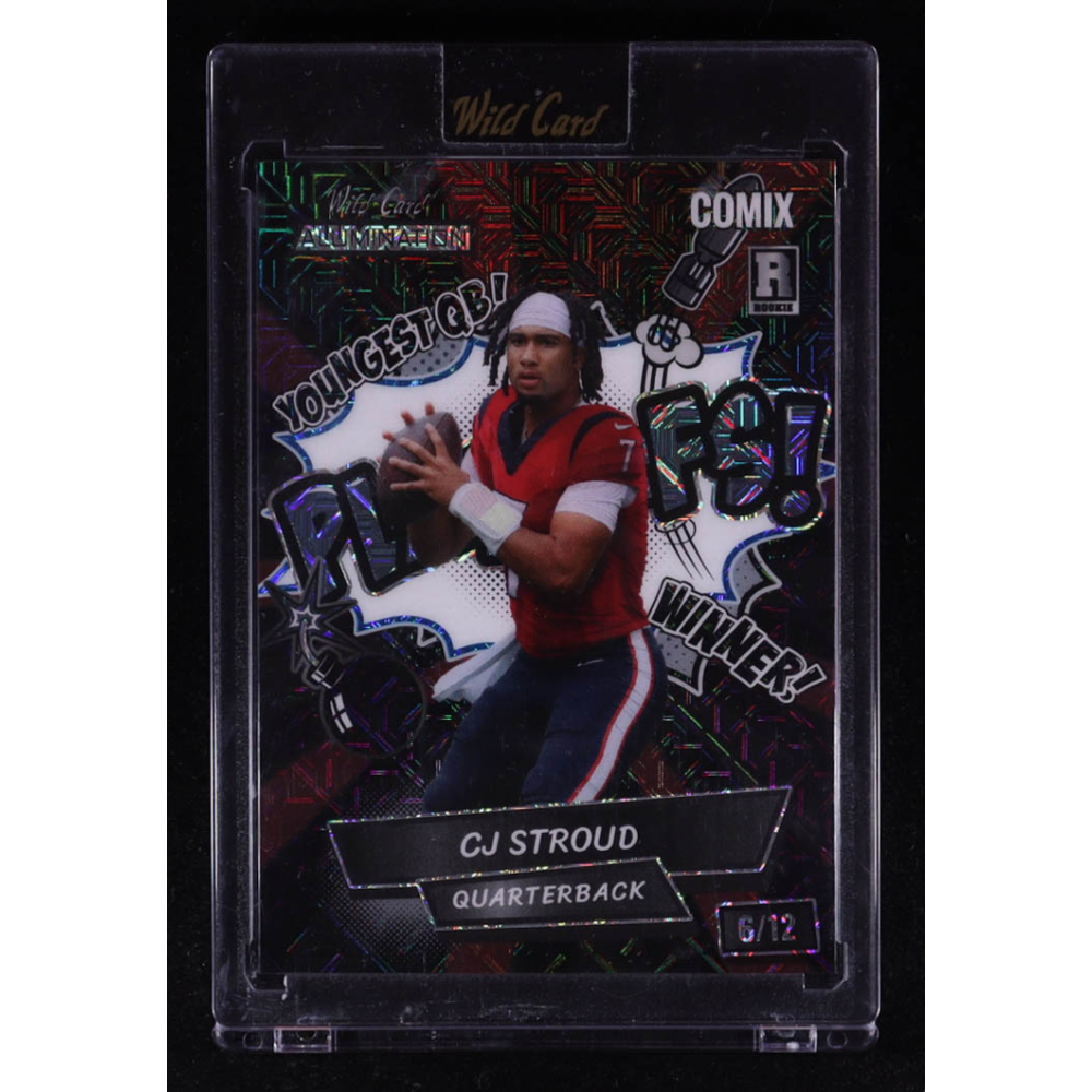 CJ Stroud 2023 Wild Card Alumination Comix PLAYOFFS! Black Mojo #ACWP1-CS3 #06/12 RC at PristineAuction.com