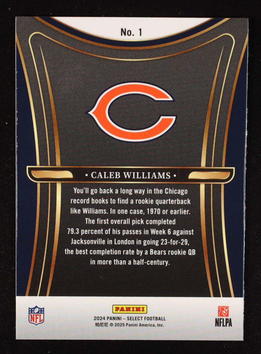 Caleb Williams 2024 Select Phenomenon #1 RC at PristineAuction.com Caleb Williams 2024 Select Phenomenon #1 RC at PristineAuction.com
