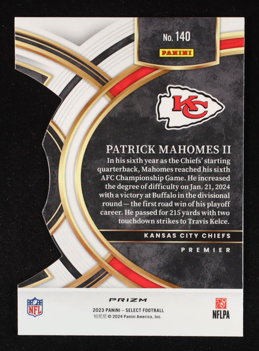 Patrick Mahomes II 2023 Select Prizm Black and Red Die Cut #140 at PristineAuction.com Patrick Mahomes II 2023 Select Prizm Black and Red Die Cut #140 at PristineAuction.com