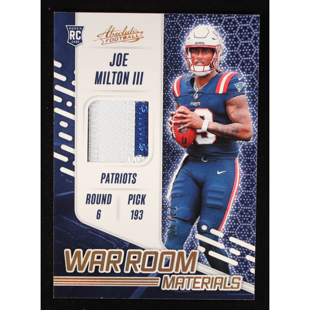 Joe Milton III 2024 Absolute War Room Materials Gold #41 #71/99 at PristineAuction.com Joe Milton III 2024 Absolute War Room Materials Gold #41 #71/99 at PristineAuction.com
