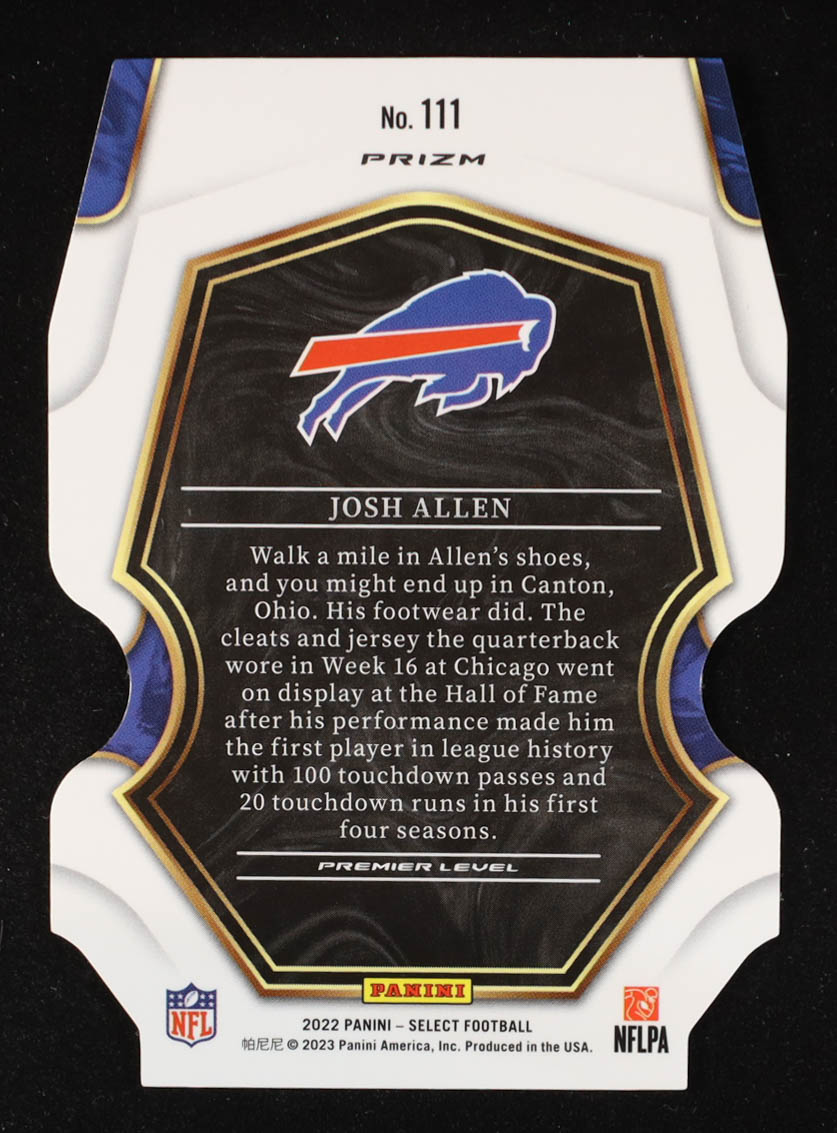 Josh Allen 2022 Select Prizm Green and Yellow Die Cut #111 at PristineAuction.com Josh Allen 2022 Select Prizm Green and Yellow Die Cut #111 at PristineAuction.com