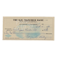 George Kelly Signed 1939 Personal Check (Beckett) at PristineAuction.com