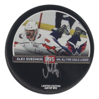 Alexander Ovechkin Signed LE 2024-25 "NHL All-Time Goals Leader" Commemorative Hockey Puck (Fanatics) at PristineAuction.com