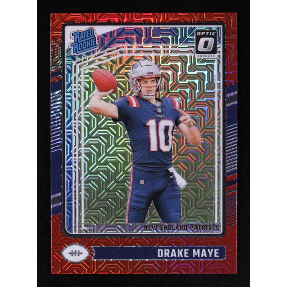 Drake Maye 2024 Donruss Optic Red Mojo #229 RC at PristineAuction.com