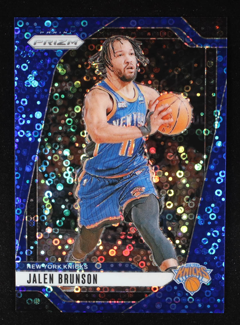 Jalen Brunson 2024-25 Panini Prizm Prizms Fast Break Blue #217 #085/150 at PristineAuction.com Jalen Brunson 2024-25 Panini Prizm Prizms Fast Break Blue #217 #085/150 at PristineAuction.com