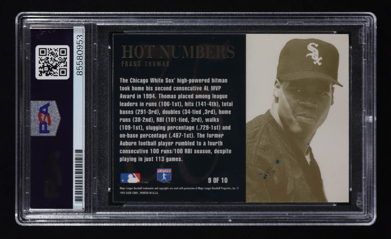 Frank Thomas 1995 Flair Hot Numbers #9 (PSA Authentic) at PristineAuction.com Frank Thomas 1995 Flair Hot Numbers #9 (PSA Authentic) at PristineAuction.com