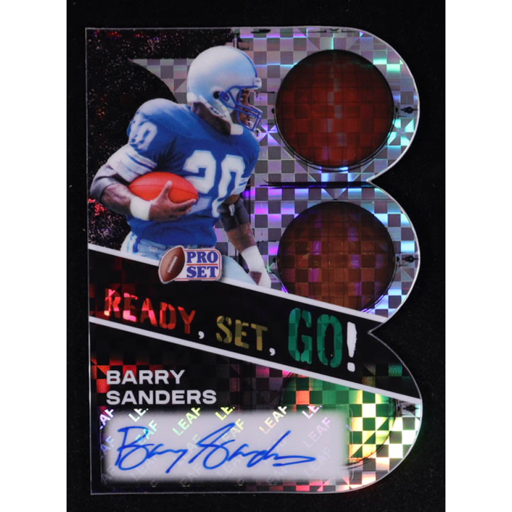 Barry Sanders 2025 Leaf Pro Set Metal Ready Set Go Checkerboard #RSBS1 #02/10 at PristineAuction.com