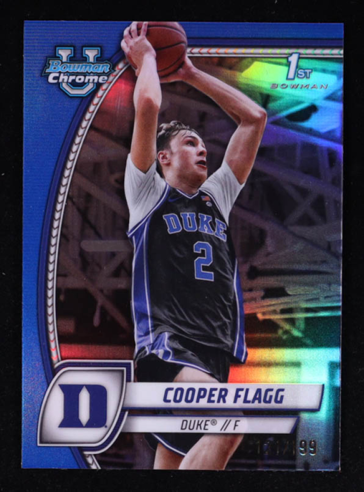 Cooper Flagg 2024-25 Bowman Chrome University Blue Refractors #16 #121/199 RC