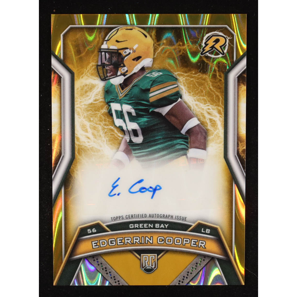 Edgerrin Cooper 2024 Topps Resurgence Resurgence Rookie Signatures Gold Power Surge #RRSEC #20/50 RC at PristineAuction.com
