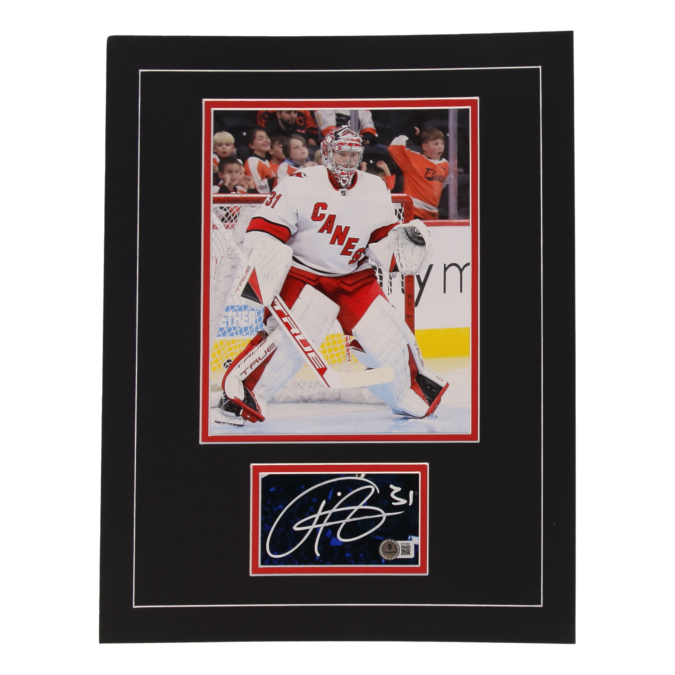 Frederik Andersen Signed Hurricanes 14x18 Custom Matted Cut Display (Beckett) at PristineAuction.com Frederik Andersen Signed Hurricanes 14x18 Custom Matted Cut Display (Beckett) at PristineAuction.com