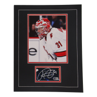 Frederik Andersen Signed Hurricanes 14x18 Custom Matted Cut Display (Beckett) at PristineAuction.com