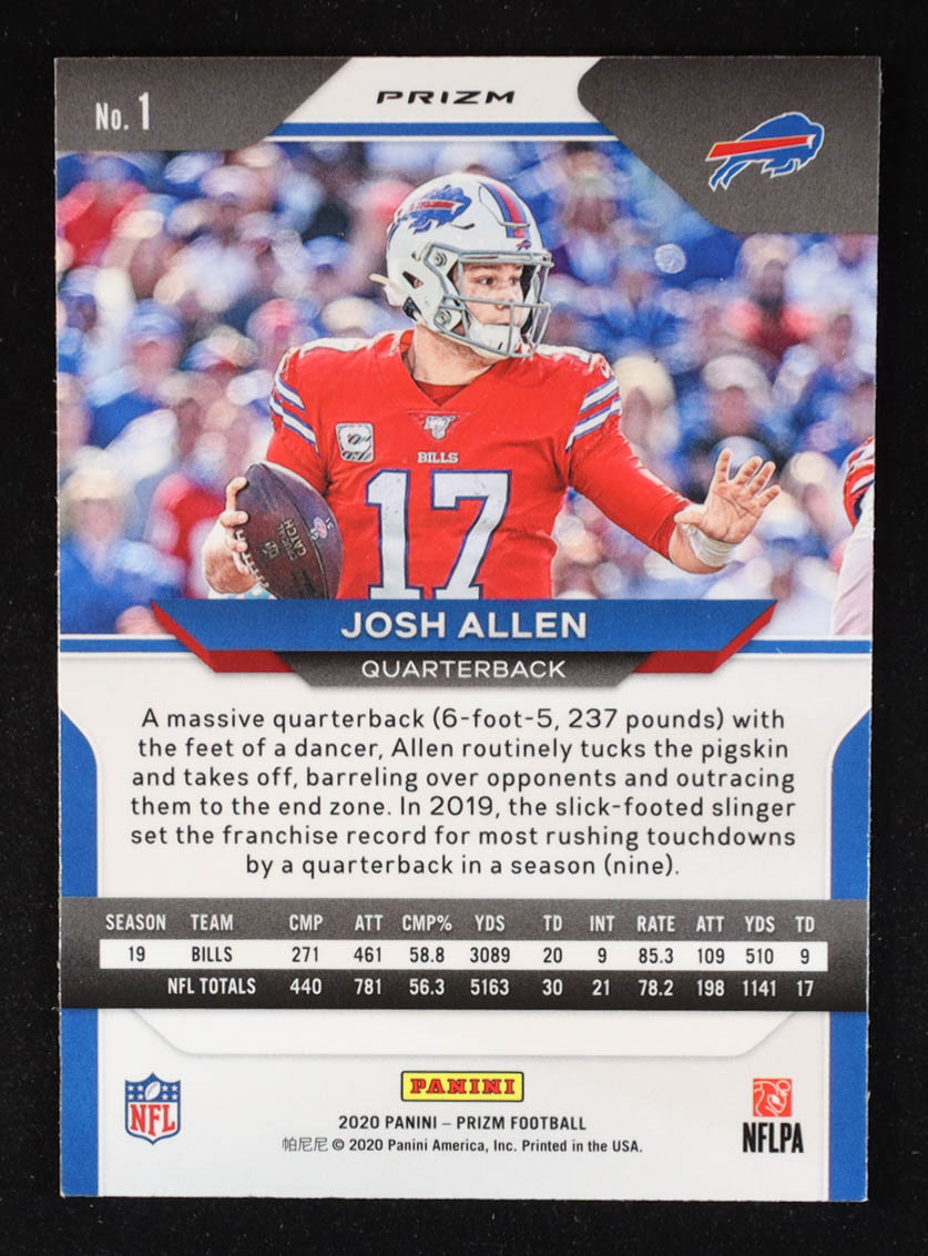 Josh Allen 2020 Panini Prizm Prizms Red Ice #1 at PristineAuction.com Josh Allen 2020 Panini Prizm Prizms Red Ice #1 at PristineAuction.com