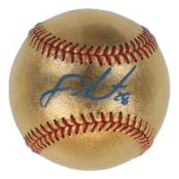 JD Martinez Signed OML Gold Leather Baseball (PSA) at PristineAuction.com