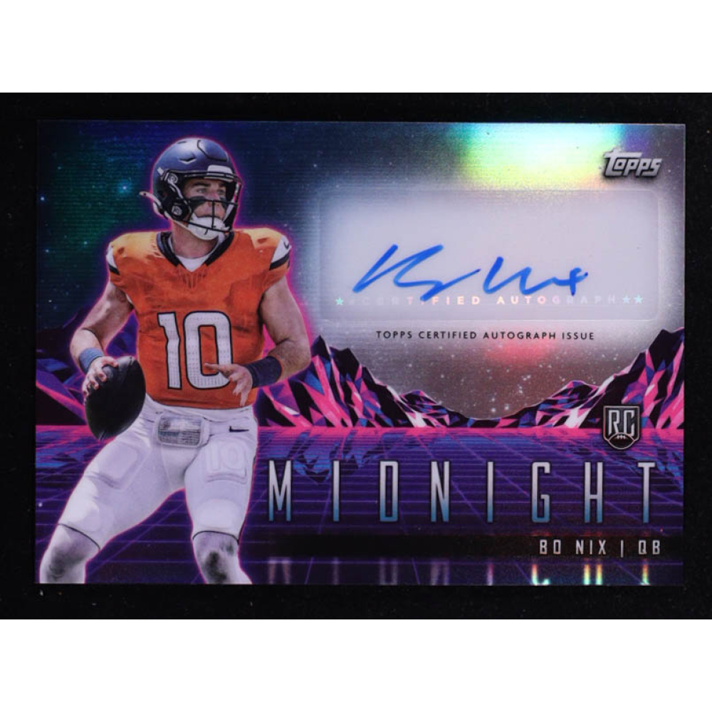Bo Nix 2024 Topps Midnight Rookie Horizon Signatures #RHSBN RC at PristineAuction.com