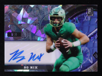 Bo Nix 2023 Wild Card QB1 On The Clock Autographs Silver Blue Crystal #OCW-BN2A #2/2 RC at PristineAuction.com