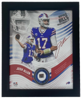 Josh Allen Bills LE Custom Framed Game-Used Football Cut Display at PristineAuction.com