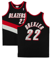 Clyde Drexler Signed Authentic Mitchell & Ness Trail Blazers Jersey Inscribed "HOF 04" (Fanatics) at PristineAuction.com