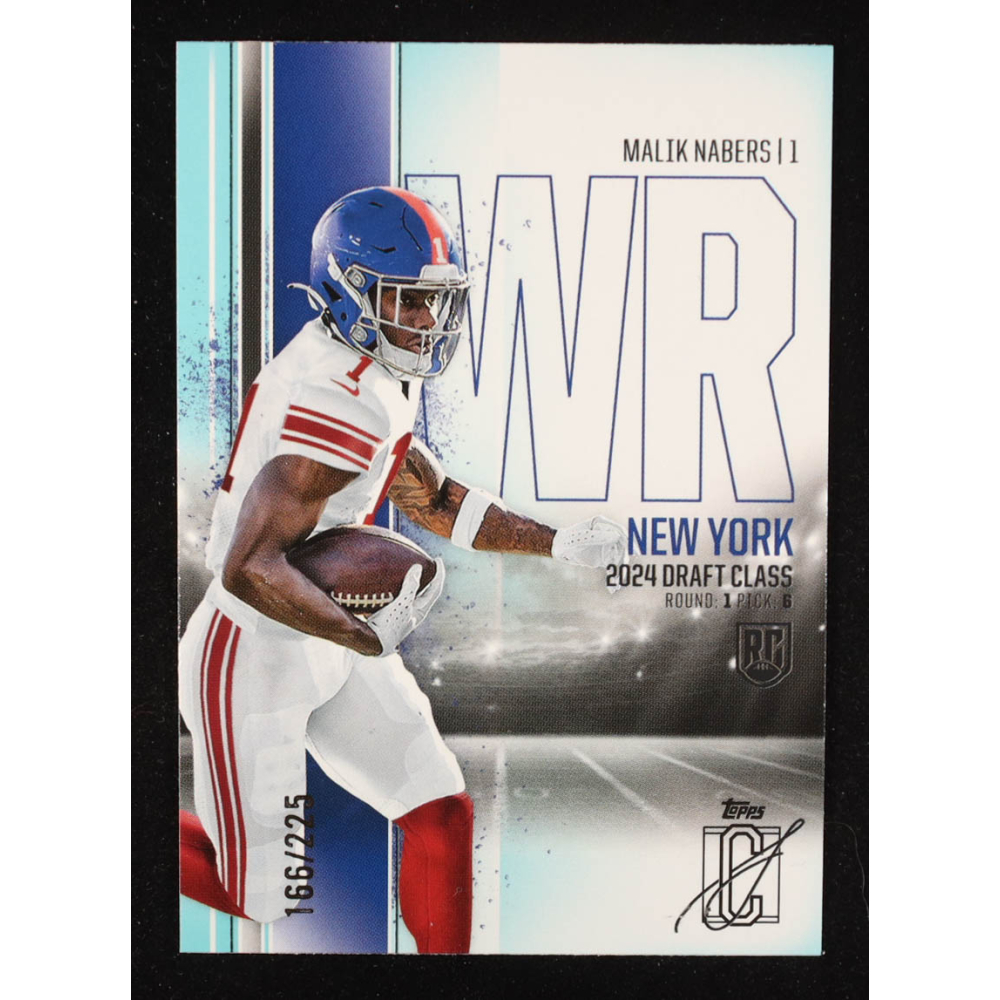 Malik Nabers 2024 Topps Signature Class Teal #159 #166/225 RC at PristineAuction.com
