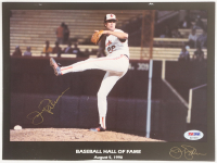 Jim Palmer Signed 1990 Orioles Hall of Fame Induction Day 8x10 Stat Card (JSA) at PristineAuction.com