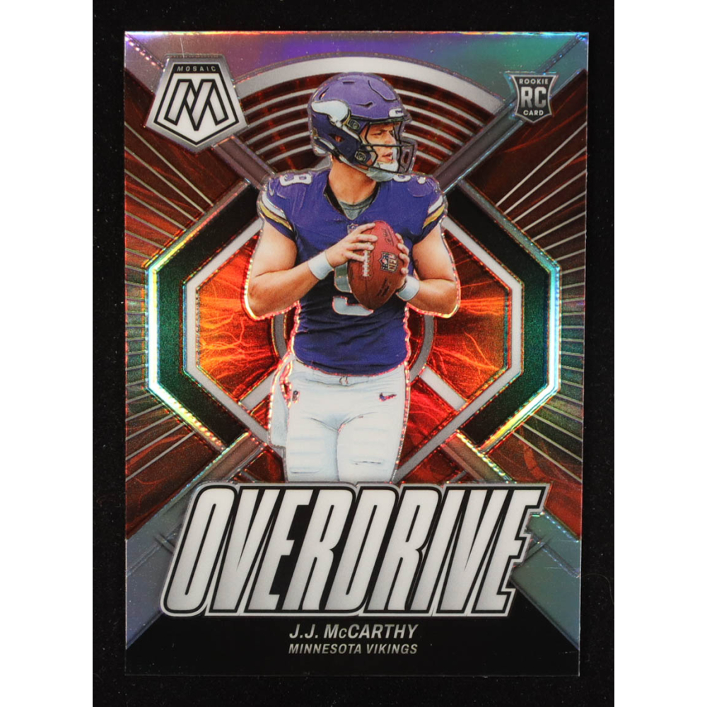 JJ McCarthy 2024 Panini Mosaic Overdrive Silver #3 RC at PristineAuction.com