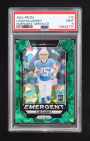 Ladd McConkey 2024 Panini Prizm Emergent Prizms Green Ice #13 RC (PSA 9) at PristineAuction.com