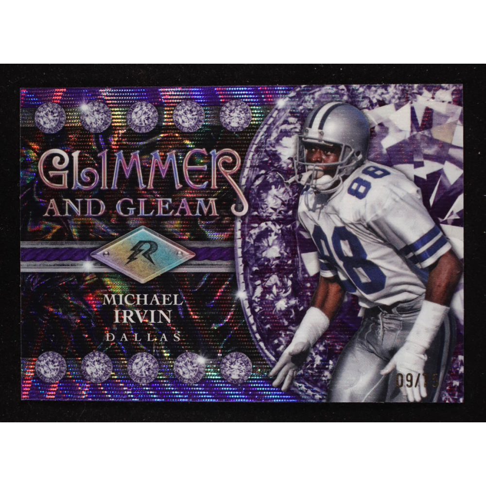 Michael Irvin 2024 Topps Resurgence Glimmer and Gleam Purple Surge #GG15 #9/75 at PristineAuction.com