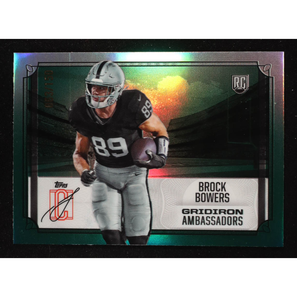 Brock Bowers 2024 Topps Signature Class Gridiron Ambassadors Green #GA-11 #63/150 at PristineAuction.com