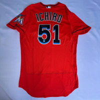 Ichiro Suzuki Signed Marlins Majestic Authentic Jersey (Ichiro) at PristineAuction.com