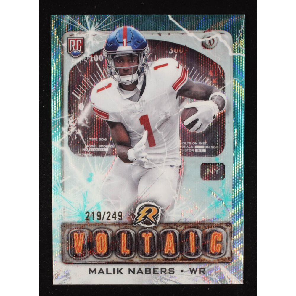 Malik Nabers 2024 Topps Resurgence Voltaic Aqua Surge #V6 RC #219/249 at PristineAuction.com