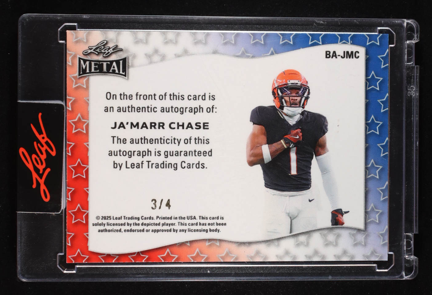 Ja'Marr Chase 2025 Leaf Metal Autographs #BAJMC #3/4 at PristineAuction.com Ja'Marr Chase 2025 Leaf Metal Autographs #BAJMC #3/4 at PristineAuction.com