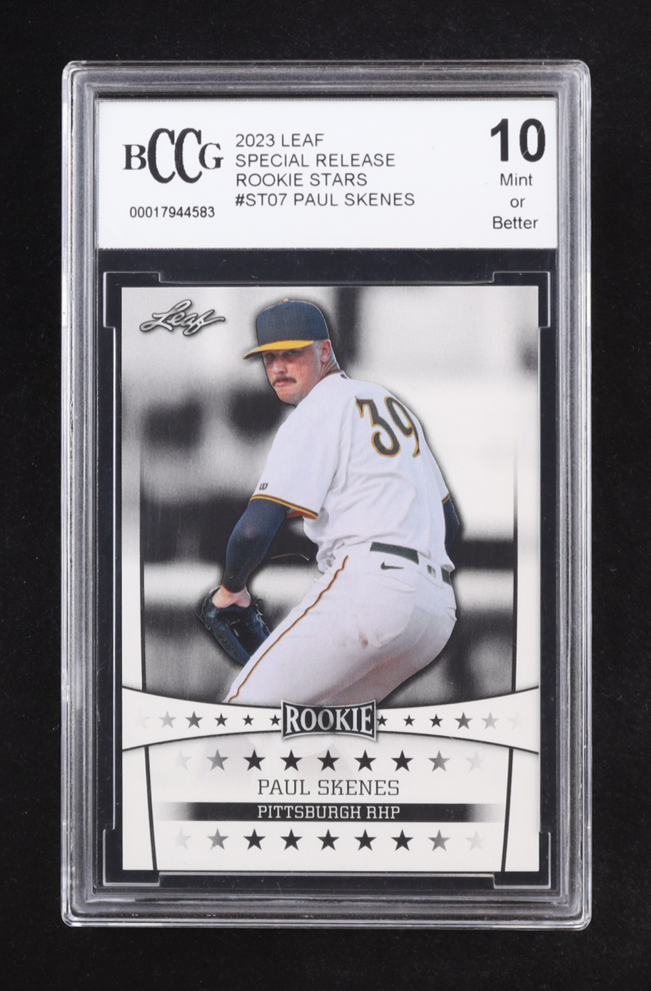 Paul Skenes 2023 Leaf Special Release Rookie Stars #ST07 RC (BCCG 10) at PristineAuction.com Paul Skenes 2023 Leaf Special Release Rookie Stars #ST07 RC (BCCG 10) at PristineAuction.com
